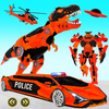 limu polícia robô dino carro helicóptero jogo robô ícone