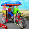 riquixá simulador de bicicleta 2019: jogo de táxi ícone