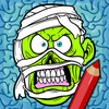 Zombie Coloring Pages com efeitos animados ícone