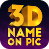 3D, nome, fotos, 3D, texto ícone