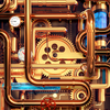 Cool Wallpapers and Keyboard - Steampunk Pipes ícone